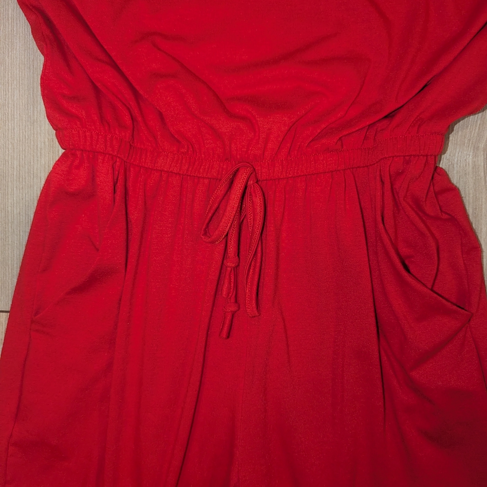 Women's Red Jumpsuit - Picture 3 of 5